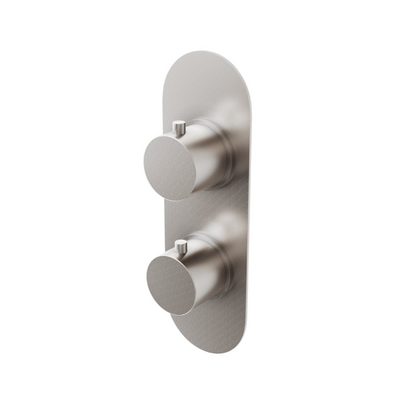 Ellie Round Dual Control Concealed Thermostatic Shower Valve With Single Outlet - Brushed Nickel N24