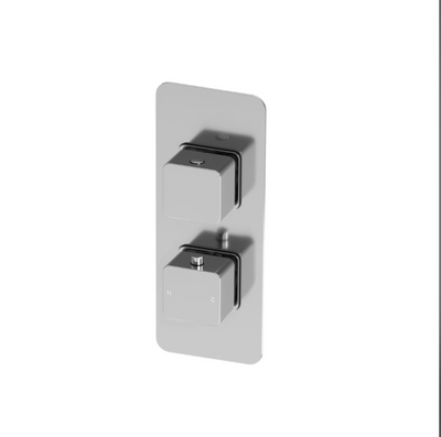 Marge Square Dual Control Concealed Thermostatic Shower Valve With Dual Outlet - Chrome N24