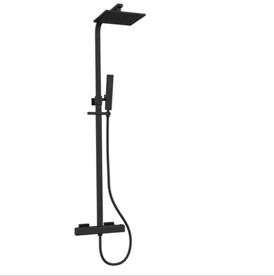 Marge Square Thermostatic Dual Shower Pack - Matt Black N24