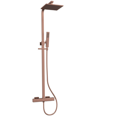 Marge Square Thermostatic Dual Shower Pack - Brushed Bronze N24
