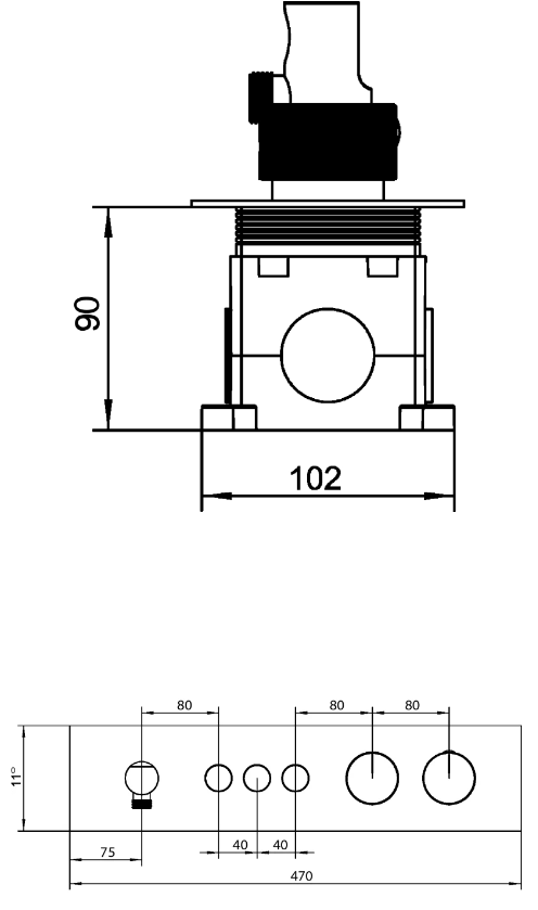 Ajo Thermostatic Triple Outlet Concealed Valve With Handset