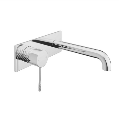 Chelsea Chrome Textured Wall Mounted Basin Tap N24