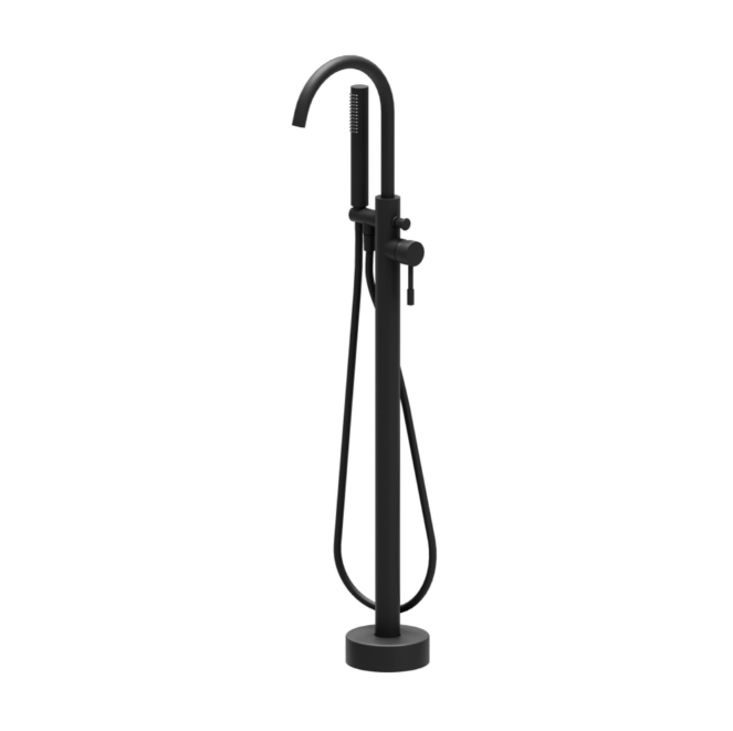Ellie Floor Standing Bath Shower Mixer - Matt Black N24