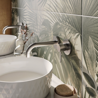 Ellie Wall Mounted Basin Mixer Tap - Brushed Nickel N24