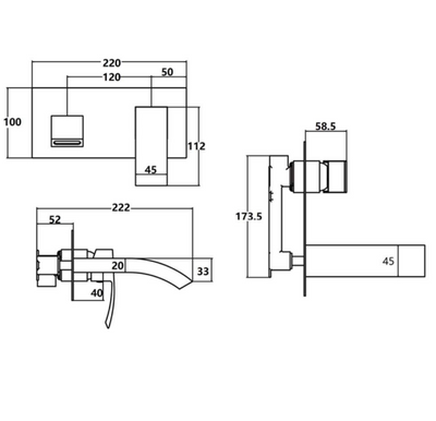 Focus Wall Mounted Basin Mixer Tap