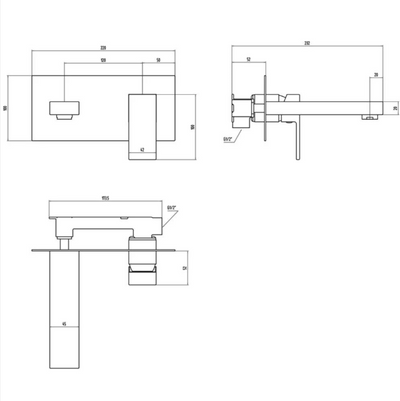 Cubus Wall Mounted Basin Mixer Tap