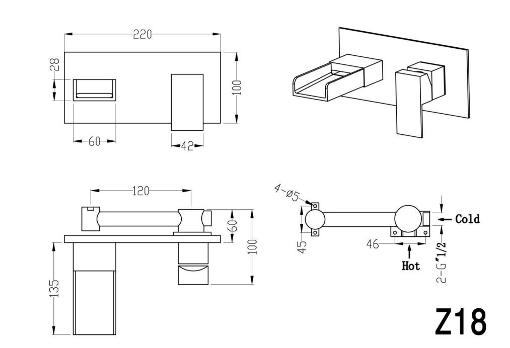 Egypt Wall Mounted Basin Mono