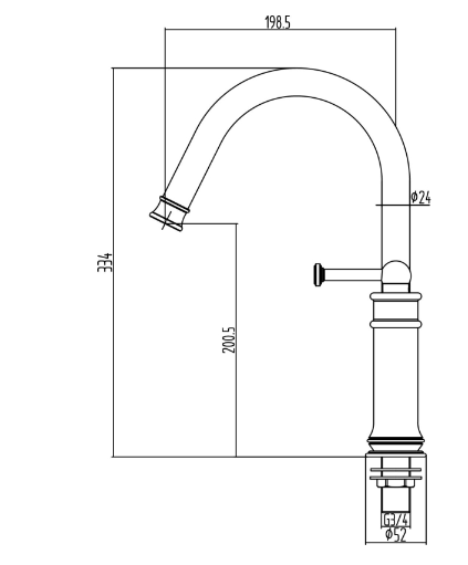 Albert Traditional Bath Filler Tap