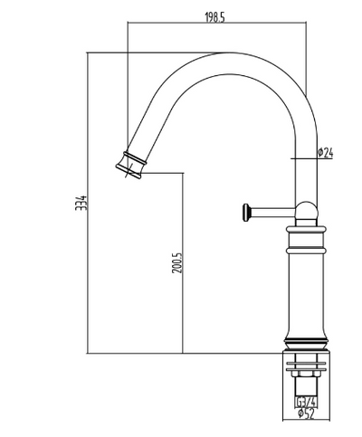 Albert Traditional Bath Filler Tap