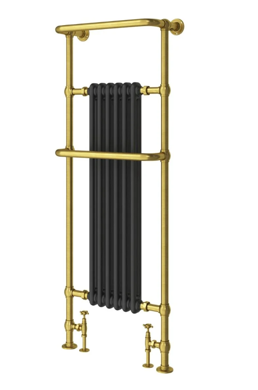 Tennessee Black & Gold Tall Traditional Heated Towel Warmer 1500 x 583mm