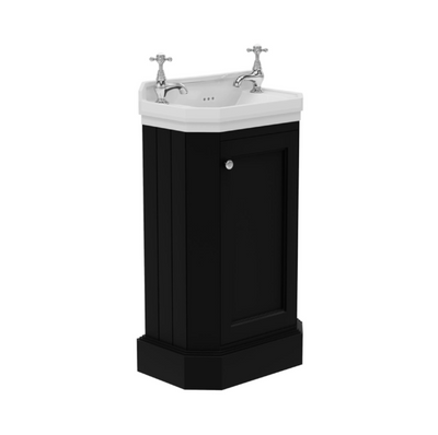 Louise 500mm Freestanding Cloakroom Vanity Unit & Basin in Black N24