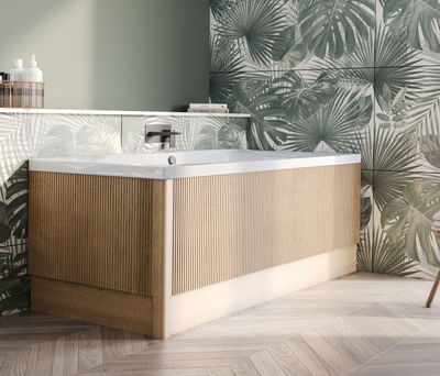 Rebecca 1800mm Ribbed Front Bath Panel in Natural Oak N24