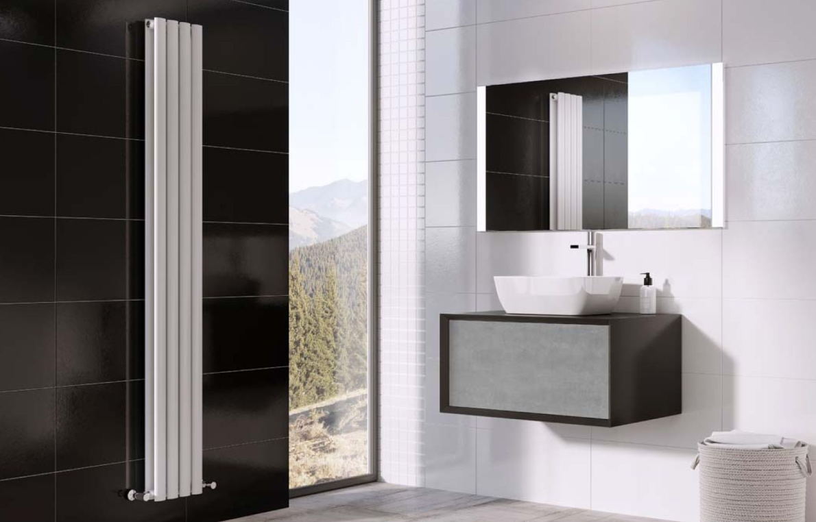 Melvin Wall Mounted Vanity Unit Gloss Black & Concrete 800mm