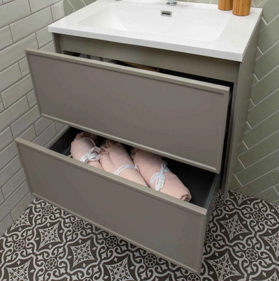 Cumbria 600mm Wall Hung Vanity Unit in French Grey