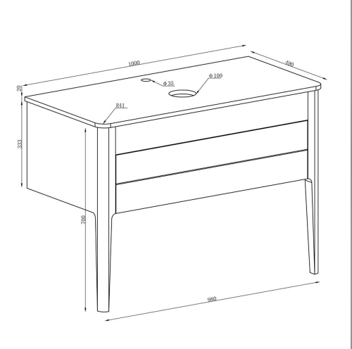 Sarah 1000mm Vanity Unit in French Grey inc worktop with no tap holes