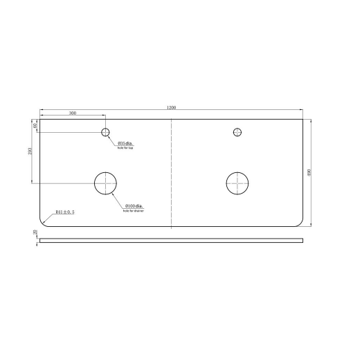 Sarah 1200mm Vanity Unit in Matt White inc worktop with 2 tap holes