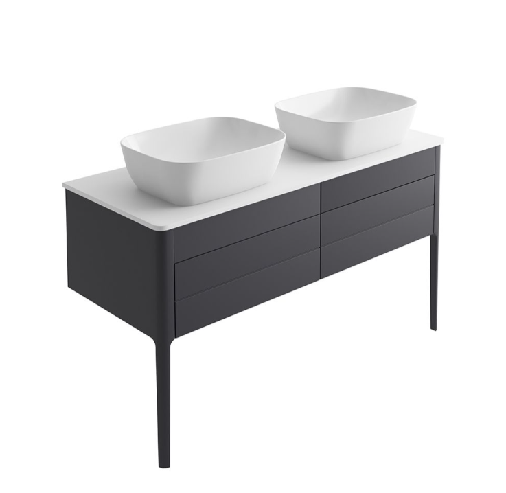 Sarah 1200mm Vanity Unit in Slate Grey inc worktop with no tap holes