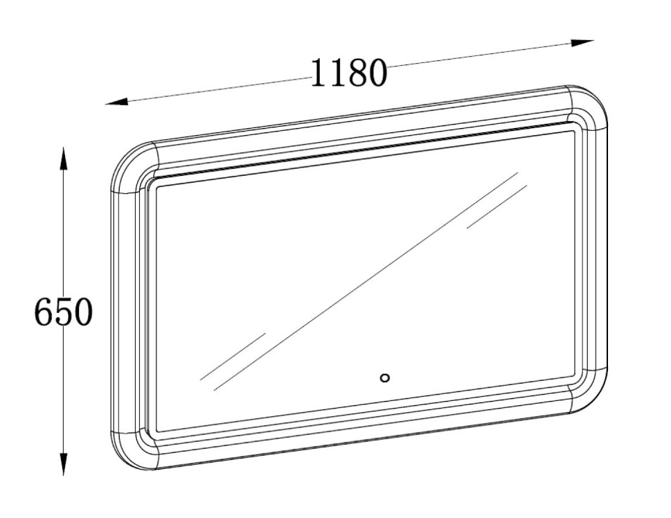 Sarah 1180mm LED Mirror in Slate Grey