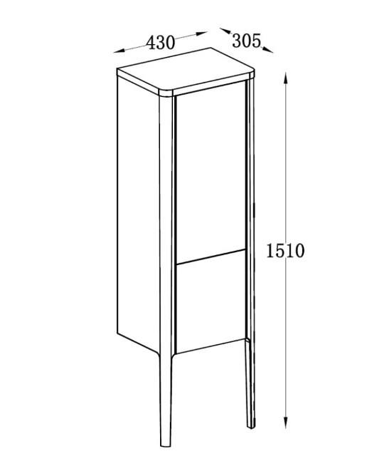 Sarah Floor Standing Tall Cabinet in Matt White