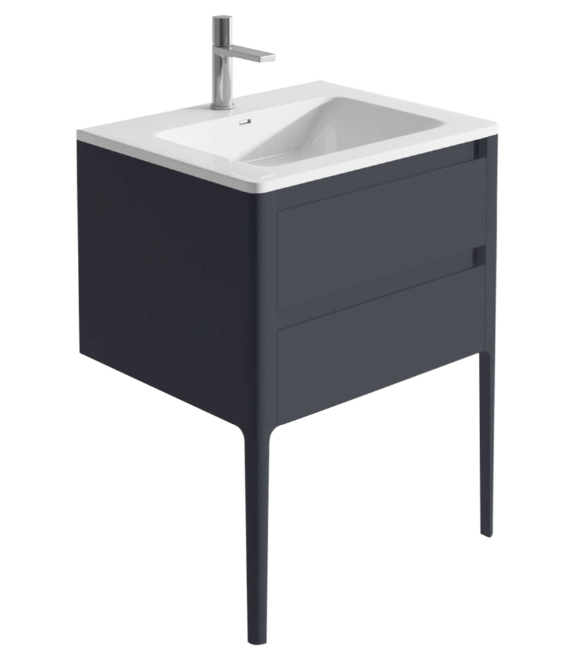 Sarah 600mm Vanity Unit with Integrated Basin in Slate Grey