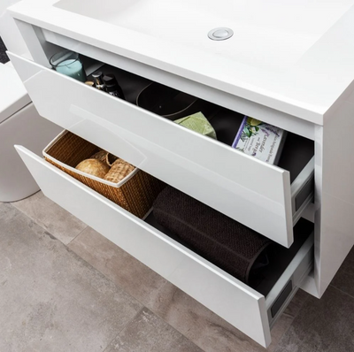 Jupiter 800mm Wall Hung Vanity Unit Gloss White