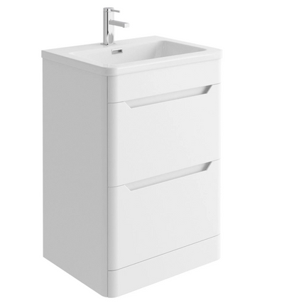 Eon Floor Standing 600mm Vanity Unit in Matt White