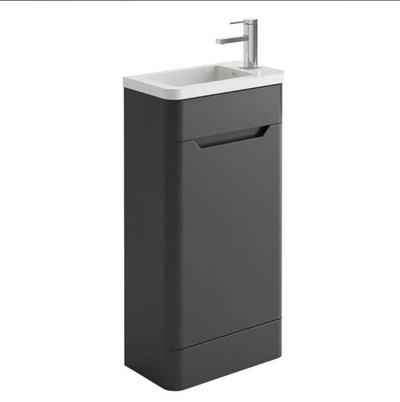 Eon 450mm Floor Standing Cloakroom Vanity Unit in Charcoal