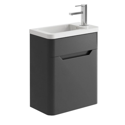 Eon 450mm Wall Hung Cloakroom Vanity Unit in Charcoal