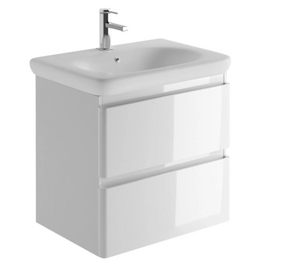 Nancy 600 Wall Mounted Vanity Unit & Link Resin Basin in White Gloss