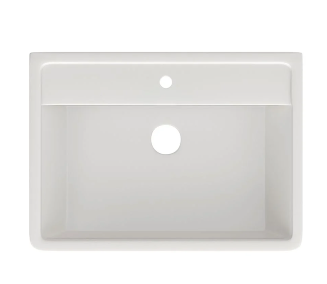 Neon 600 Wall Mounted Vanity Unit & Resin Basin in White Gloss