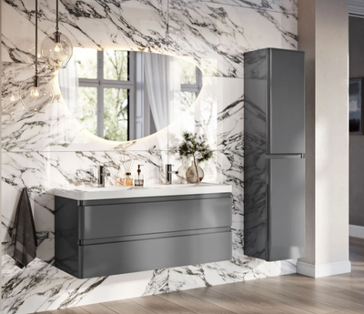 Nancy 1200mm Wall Hung Vanity Unit with Resin Basin in Titanium Grey