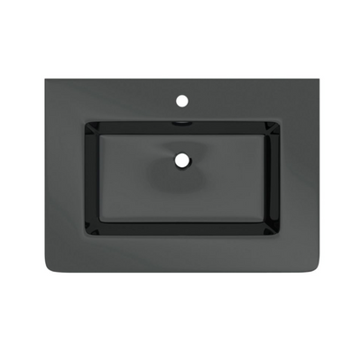 Montana 600mm Wall Hung Vanity Unit in Rosewood & Grey Glass Basin