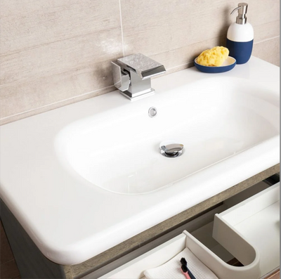 Montana 900mm Wall Hung Vanity Unit in Gloss White & Link Resin Basin