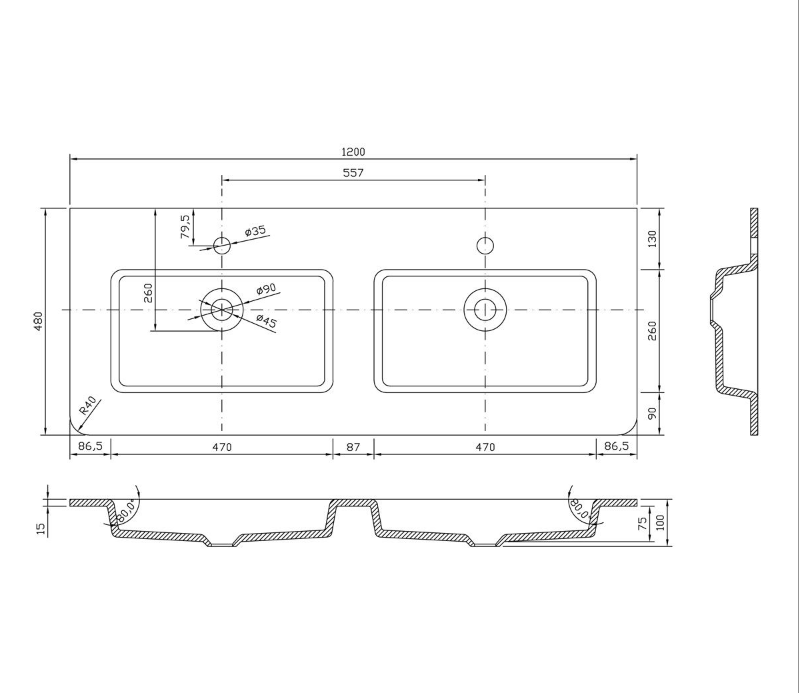 Montana 1200mm Wall Hung Vanity Unit in Light Oak & White Glass Basin