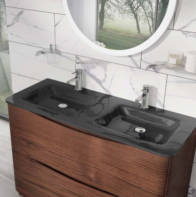 Montana 1200mm Floorstanding Vanity Unit in Rosewood & Grey Glass Basin
