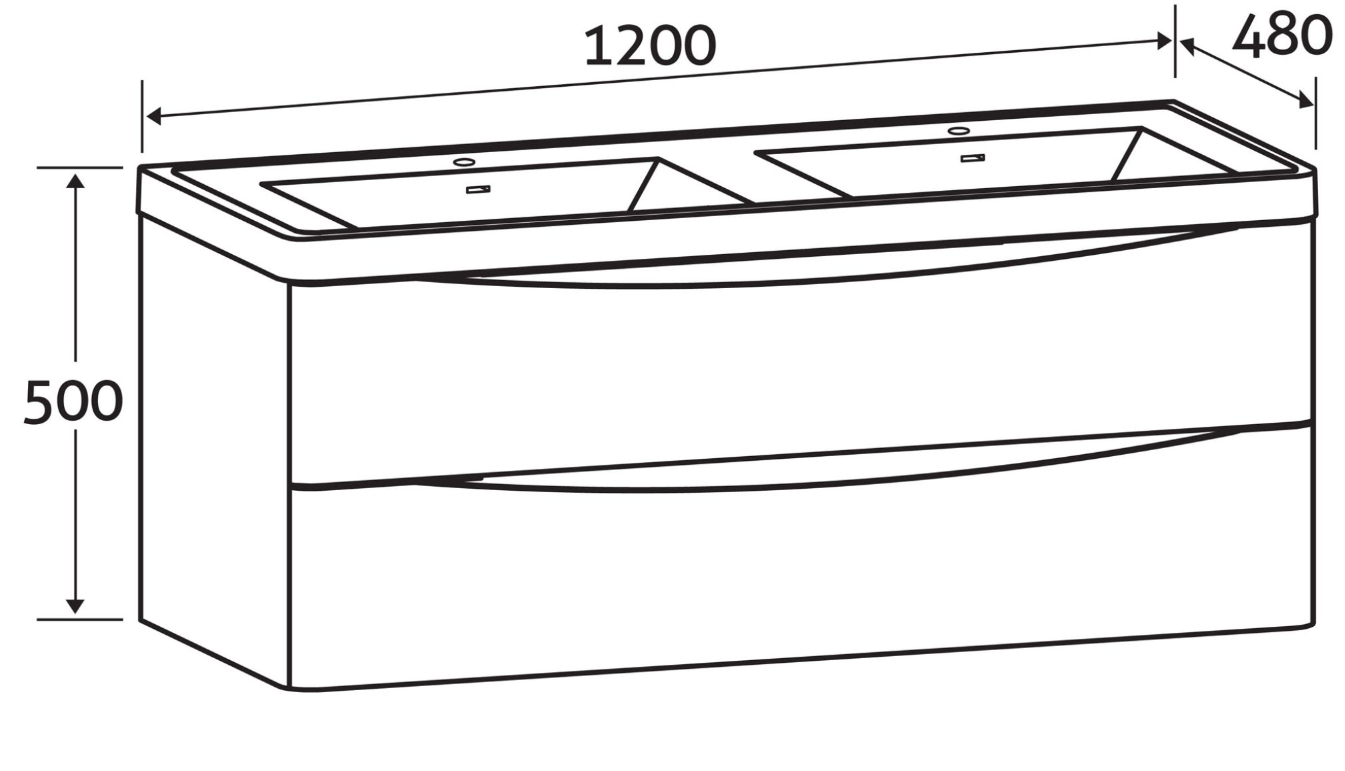 Montana 1200mm Wall Hung Vanity Unit in Light Oak & White Glass Basin
