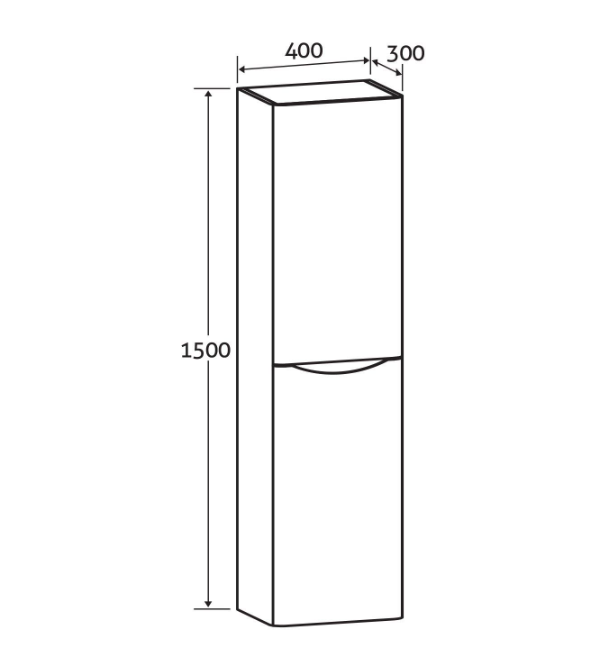 Montana Wall Mounted Tall Storage Unit Light Oak (Left Hand)