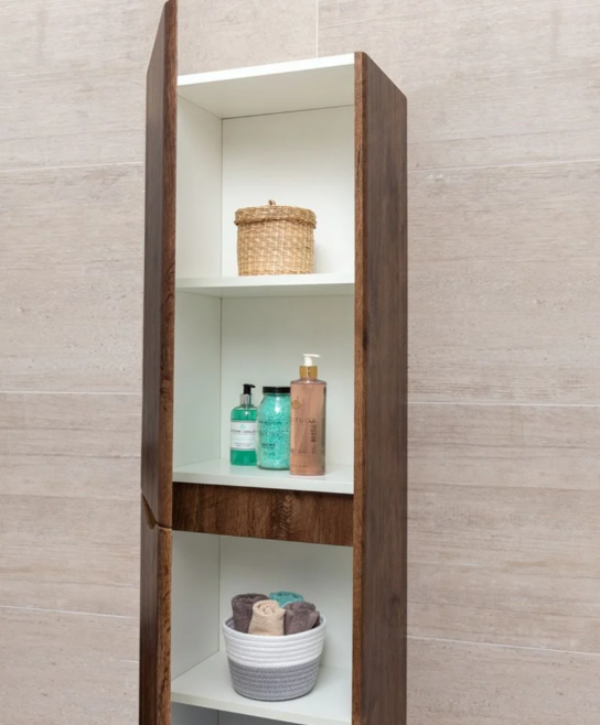 Montana Wall Mounted Tall Storage Unit Rosewood (Left Hand)