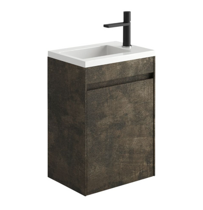 Oscar 440mm Wall Hung Cloakroom Vanity Unit with Resin Basin in Metallic