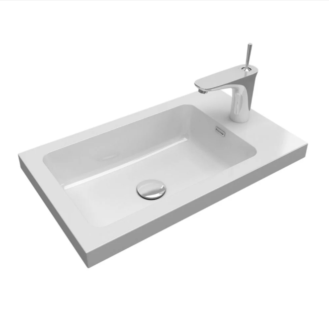 Oscar 545mm Floor Standing Cloakroom Vanity Unit with Resin Basin in Leached Oak