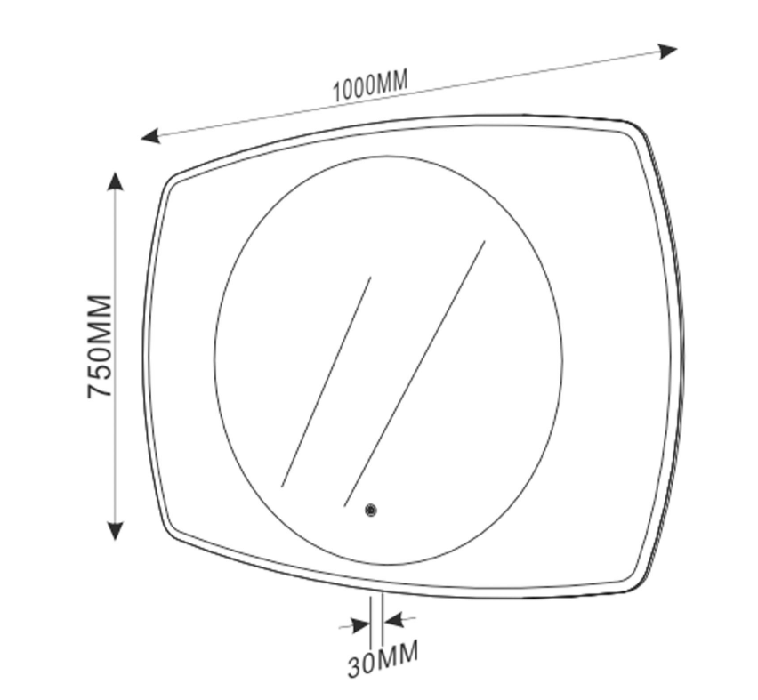 Bonnie 1000mm LED Mirror with Glass Surround