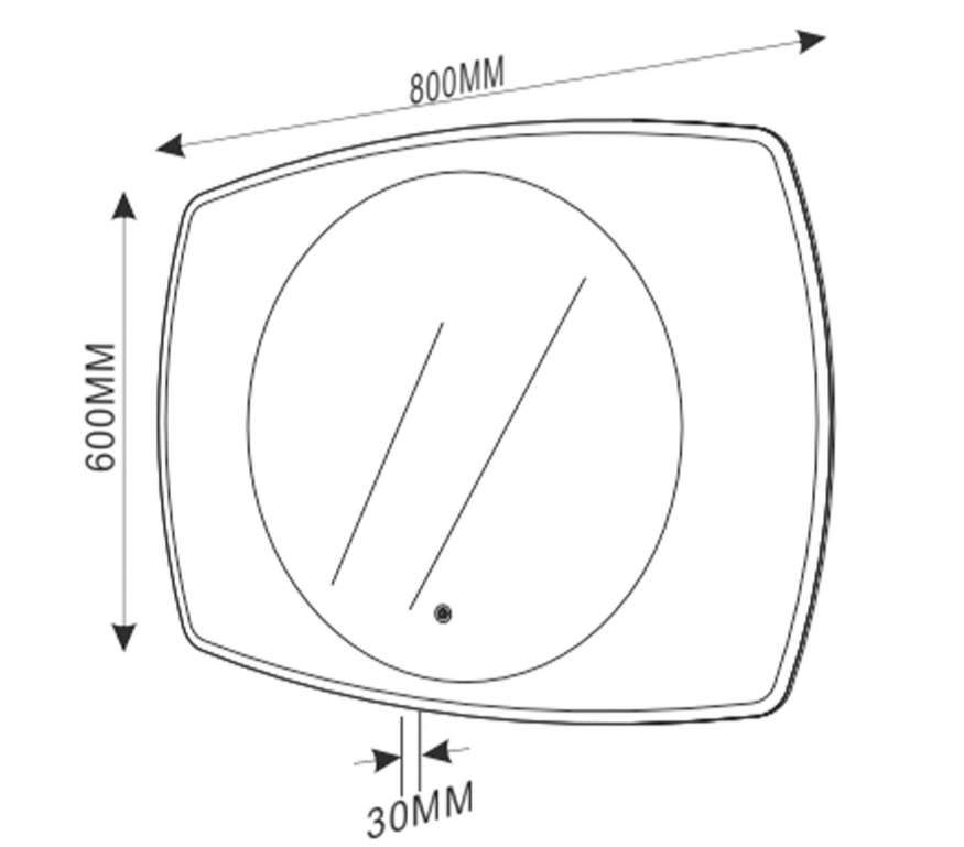 Bonnie 800mm LED Mirror with Glass Surround