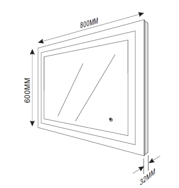 Sienna LED Bathroom Mirror 800mm