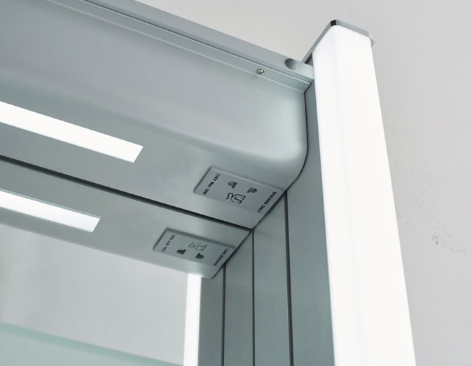 Ada 700mm Double Door LED Mirrored Cabinet With Bluetooth Speakers