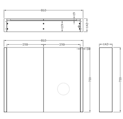 Layla 700 x 860mm LED Mirrored Wall Cabinet