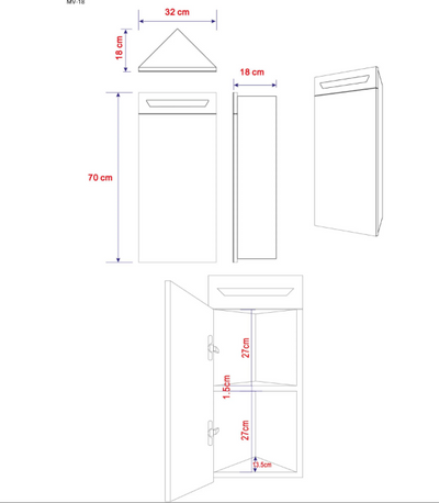 Hannah Corner Mirrored Wall Cabinet 320mm