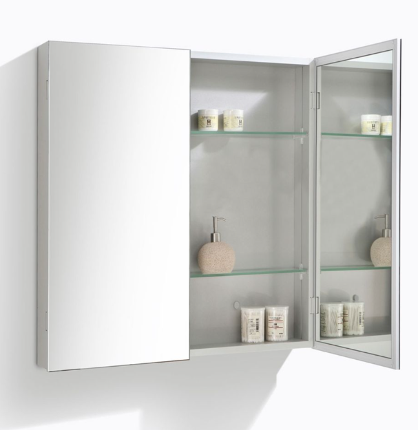 Aurora 900mm Double Door Mirrored Cabinet