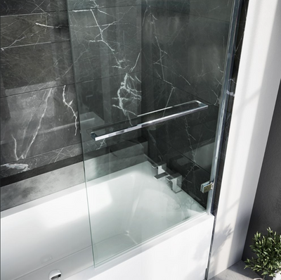 Evelyn Hinged Bath Screen with Towel Rail