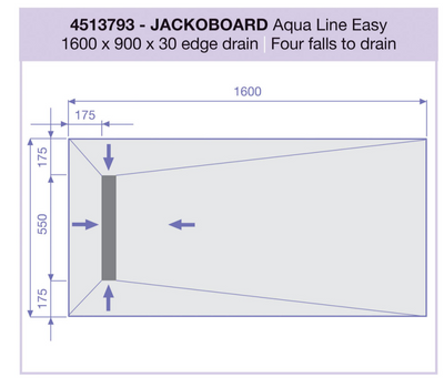Linear Wetroom Tray 1600x900mm