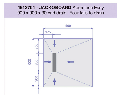 Linear Wetroom Tray 900x900mm